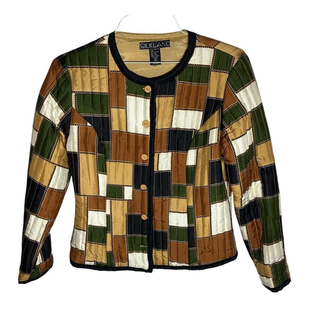 Silkland Women's Size Medium Patchwork Jacket - G… - image 1